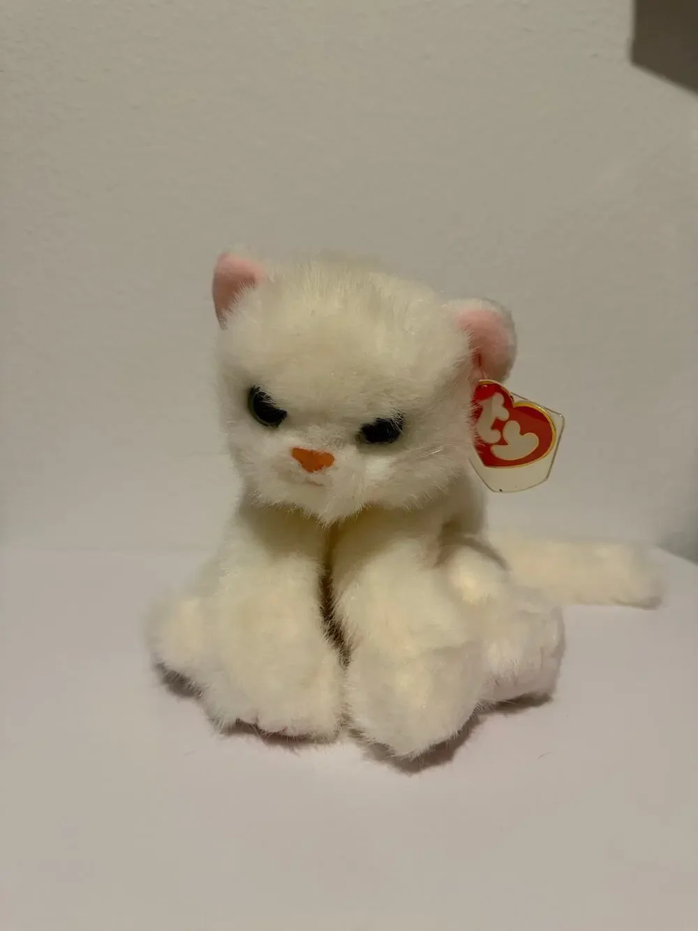 Ty Classic CRYSTAL White Cat Plush Original Version Stuffed Animal 1996 Tag